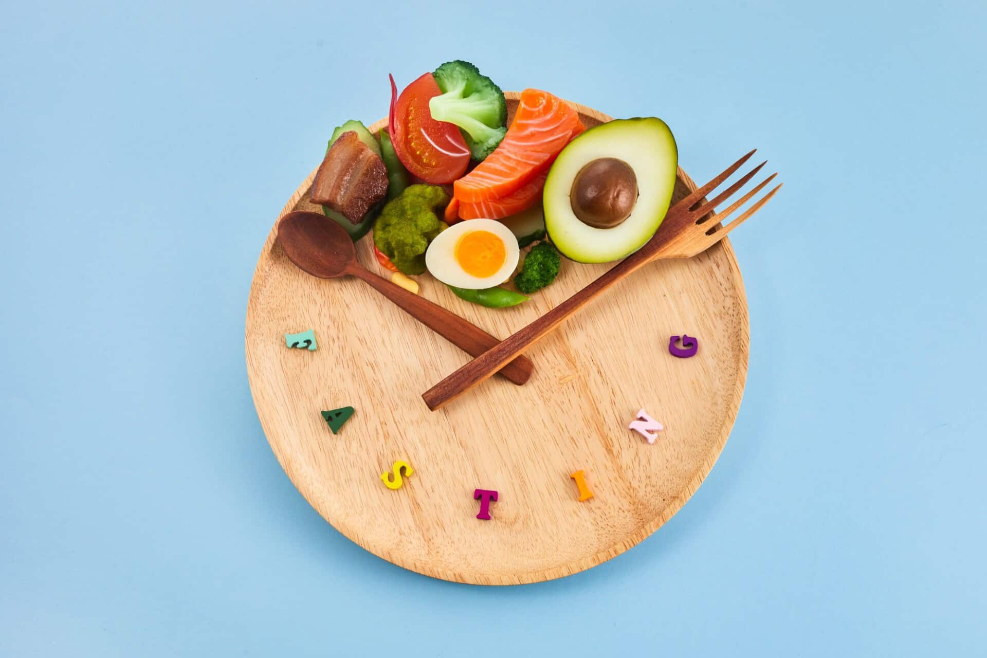 Intermittent fasting. Healthy breakfast, diet food concept. Organic meal. Fat loss concept.